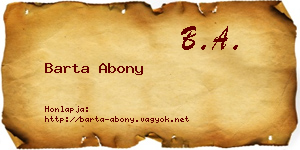 Barta Abony névjegykártya